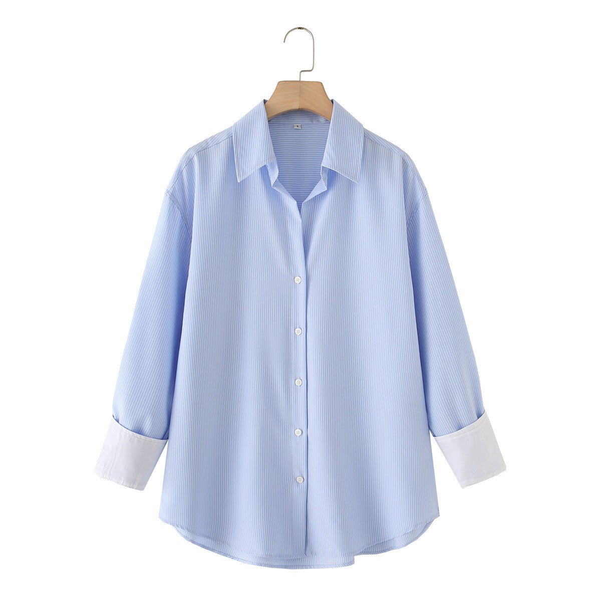 Casual versatile striped long sleeved lapel shirt - UrbanNest Co