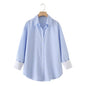 Casual versatile striped long sleeved lapel shirt - UrbanNest Co