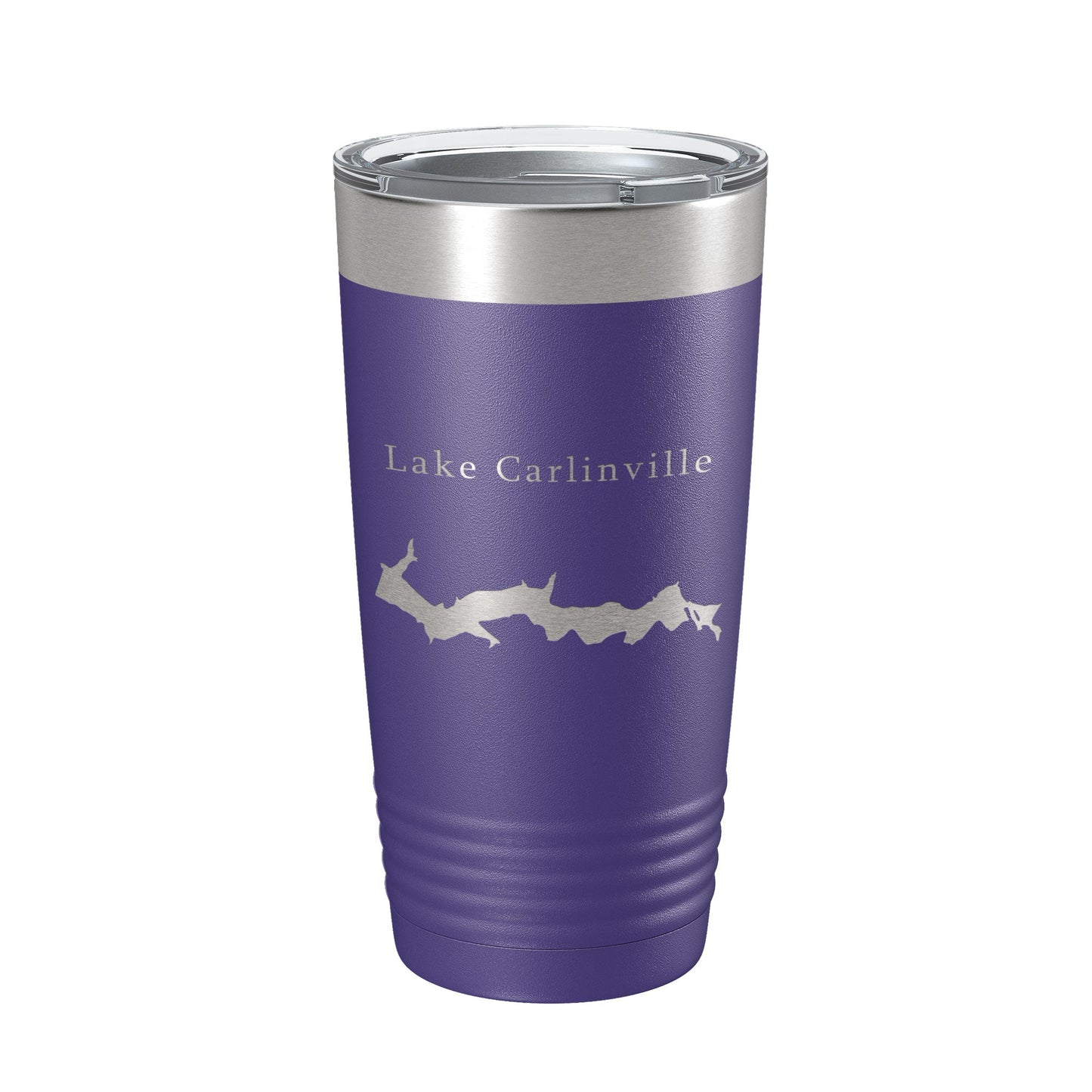 Lake Carlinville Map Tumbler Travel Mug Insulated Laser Engraved Coffee Cup Illinois 20 oz - UrbanNest Co