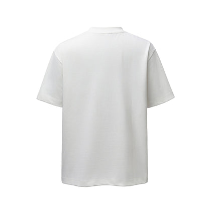 Embroidered printed T-shirt with loose five quarter sleeves - UrbanNest Co