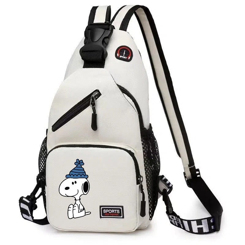 19*6*34CM Snoopy Cartoon Print Large Capacity Backpack Shoulder Bag Chest Crossbody Bag - UrbanNest Co