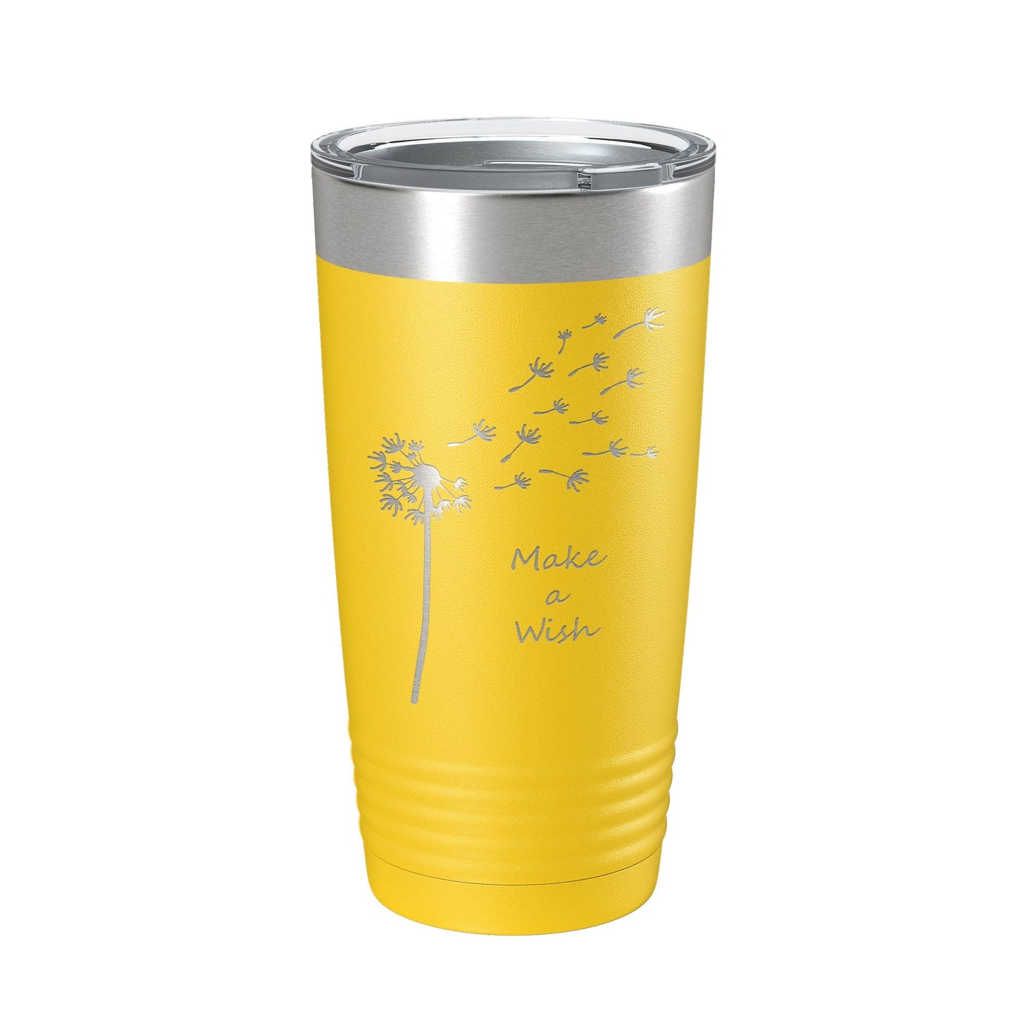Dandelion Make A Wish Tumbler Travel Mug Gift Mom Daughter Her Women Girls Insulated Laser Engraved Coffee Cup 20 oz - UrbanNest Co