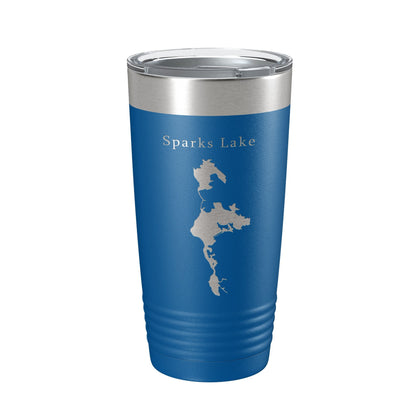 Sparks Lake Map Tumbler Travel Mug Insulated Laser Engraved Coffee Cup Oregon 20 oz - UrbanNest Co