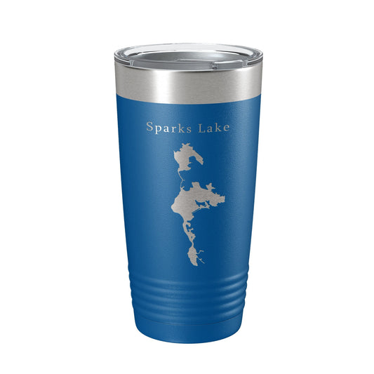 Sparks Lake Map Tumbler Travel Mug Insulated Laser Engraved Coffee Cup Oregon 20 oz - UrbanNest Co