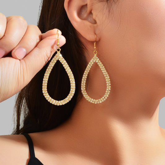 Shinning Full Rhinestone Water Drop Earrings Luxury Wedding Birdal Prom Jewelry - UrbanNest Co
