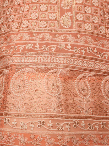 Semi - Stitched Lehenga with Embroidery & Golden Sequin work by Shreekama - UrbanNest Co