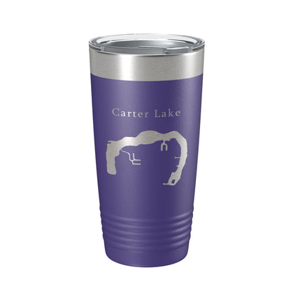 Carter Lake Map Tumbler Travel Mug Insulated Laser Engraved Coffee Cup Iowa Omaha Nebraska 20 oz - UrbanNest Co