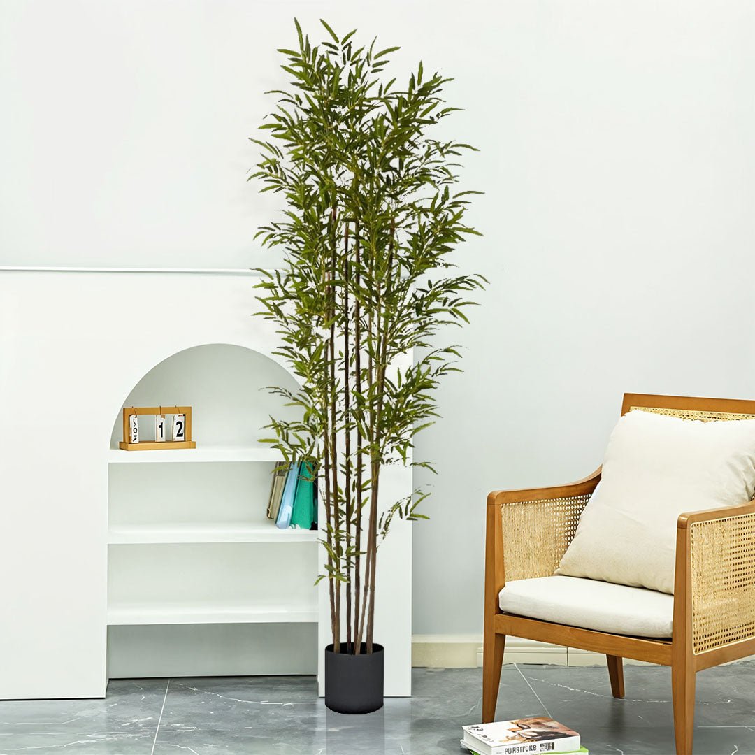 SOGA 2X 210cm Lucky Bamboo Tree Bambusa Vulgaris Artificial Plant w/ 7 Branches Home Accent Decor - UrbanNest Co