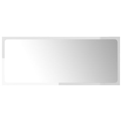 NNEVL Bathroom Mirror High Gloss White 90x1.5x37 cm Chipboard - UrbanNest Co