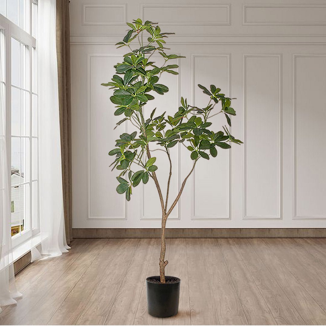 SOGA 2X 160cm Artificial Natural Green Schefflera Dwarf Umbrella Tree Fake Tropical Indoor Plant Home Office Decor - UrbanNest Co