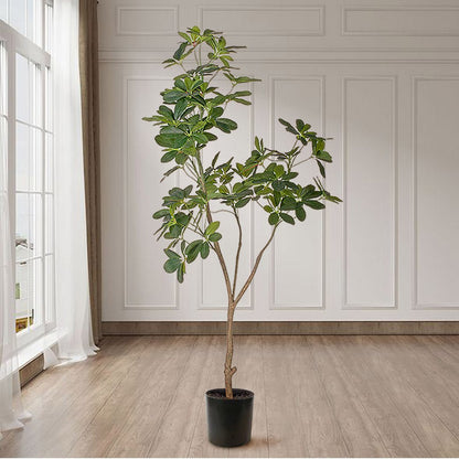 SOGA 2X 160cm Artificial Natural Green Schefflera Dwarf Umbrella Tree Fake Tropical Indoor Plant Home Office Decor - UrbanNest Co