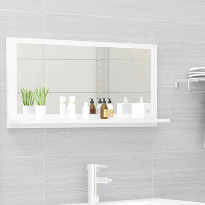 NNEVL Bathroom Mirror High Gloss White 80x10.5x37cm Chipboard - UrbanNest Co