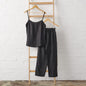 Linen Cami and Pant PJ Set - Black | Jade and May - UrbanNest Co