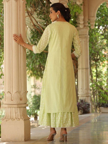 Women's Fit & Flare Maxi Dress with Ethnic Motif Embroidery - UrbanNest Co