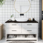 NNEVL Bathroom Countertop Dark Brown 140x60x4 cm Treated Solid Wood - UrbanNest Co