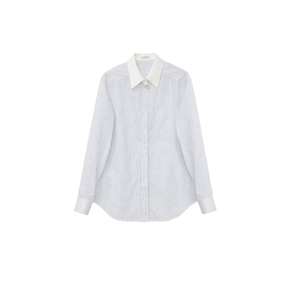 [FF×JW Ghosn Stripe] Lapel contrast classic striped shirt - UrbanNest Co