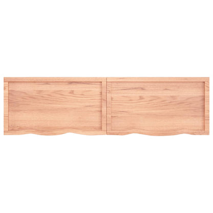 NNEVL Wall Shelf Light Brown 180x50x(2 - 4) cm Treated Solid Wood Oak - UrbanNest Co