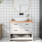 NNEVL Bathroom Countertop Light Brown 100x40x4 cm Treated Solid Wood - UrbanNest Co