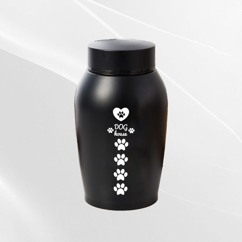 Stainless Steel Pet Memorial Urn: Black Portable & Moisture - Proof Ash Keepsake Designed for Small Pets - UrbanNest Co