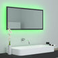 NNEVL LED Bathroom Mirror High Gloss Grey 90x8.5x37 cm Chipboard - UrbanNest Co