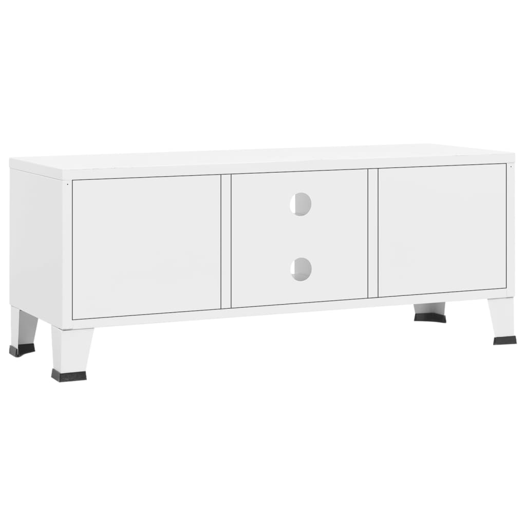 NNEVL Industrial TV Cabinet White 105x35x42 cm Metal - UrbanNest Co
