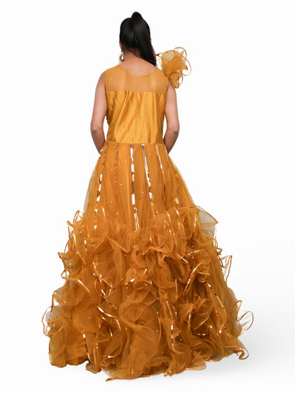 Gown with Cut Dana & Sequin Work by Shreekama - UrbanNest Co
