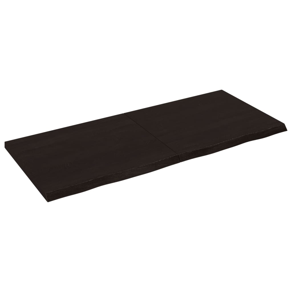 NNEVL Bathroom Countertop Dark Brown 140x60x4 cm Treated Solid Wood - UrbanNest Co