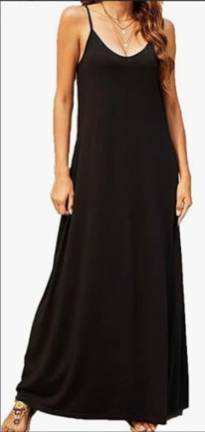 Supnier Women's Summer Maxi Dress Casual V - Neck Sleeveless Bohemian - UrbanNest Co