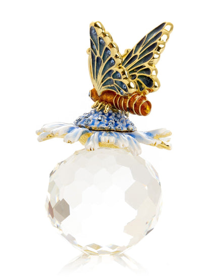 Butterfly sitting on Flower and Crystal - UrbanNest Co