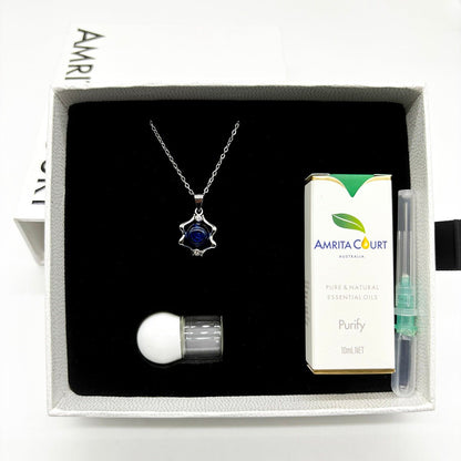 Sterling Silver Zodiac Aroma Necklace - Gemini May - June | Perfect Birthday Gift | Energy & Healing | Diffuse on the go - UrbanNest Co