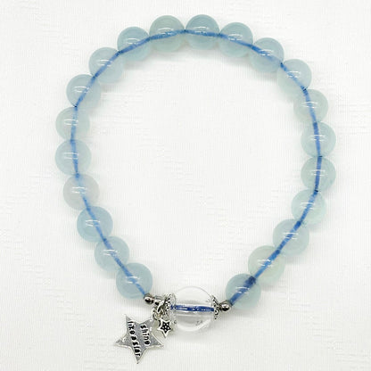 Sterling Silver Crystal Aroma Bracelet - Aquamarine | Energy & Healing | Diffuser Jewellery - UrbanNest Co