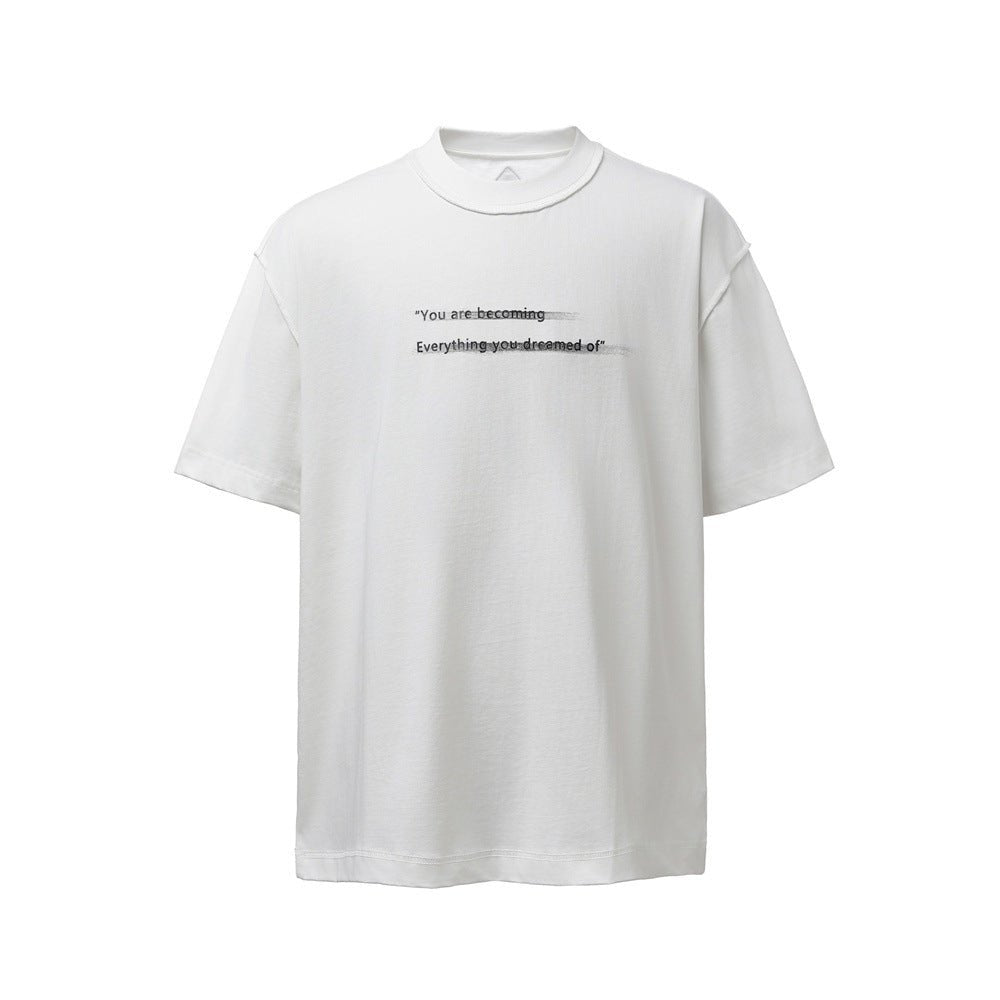 Simple letter hot stamping short sleeved shirt - UrbanNest Co