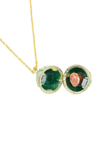 Gold & Light Blue Egg Pendant Necklace - UrbanNest Co