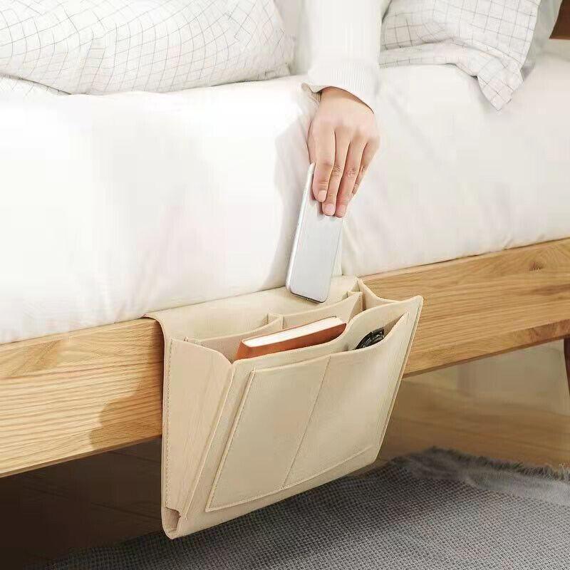 Bedside Storage Caddy Hanging Organizer Pocket Bag for Phone Remote Book