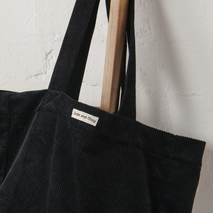 Cord Tote Bag in Black