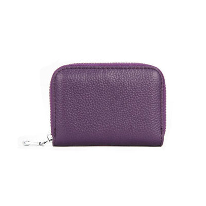 Women Zip Leather Wallet Card Holder Blocking Coin Purse Pouch Short Wallet Rfid
